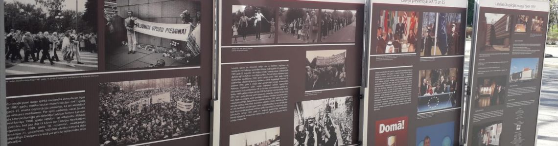 Okupācijas muzeja vizuāla informācija:  ”Latvija 1939. -1991.: no okupācijas līdz brīvībai”