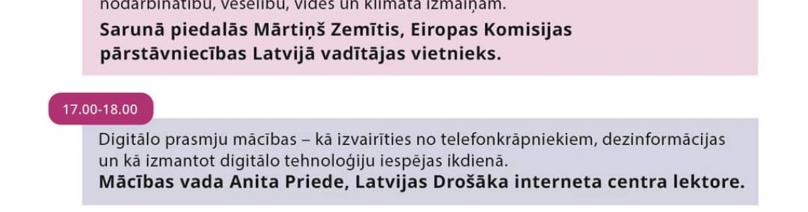 Pasākums “Saruna par aktuāliem Eiropas Savienības jautājumiem un mācības par digitālajām prasmēm