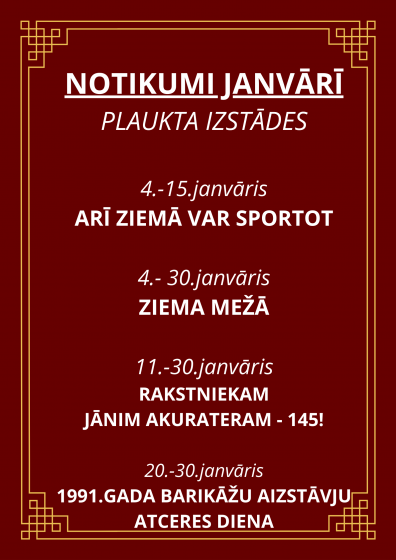 Aktualitātes janvārī!