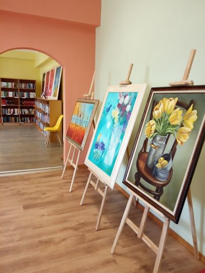 Ingas Āriņas gleznu izstāde Zasas bibliotēkā