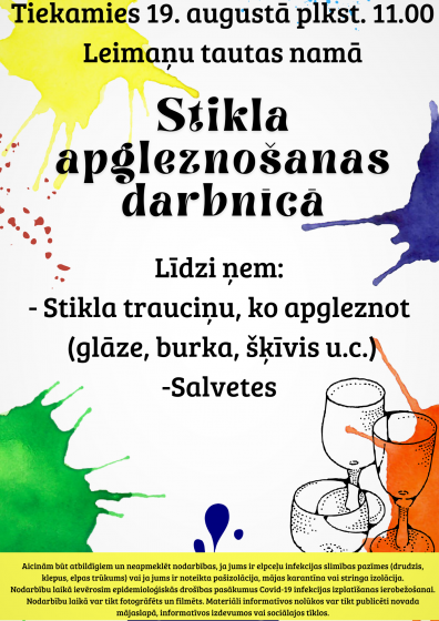 Leimaņu bibliotēka organizē stikla apgleznošanas darbnīcu