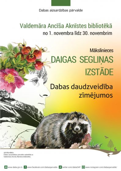 Aknīstes bibliotēka aicina uz mākslinieces Daigas Segliņas zīmējumu izstādi