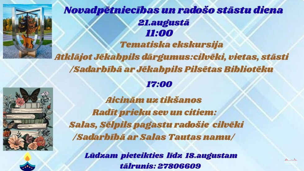 Salas bibliotēka 21.augustā aicina uz Novadpētniecības un radošo stāstu dienu