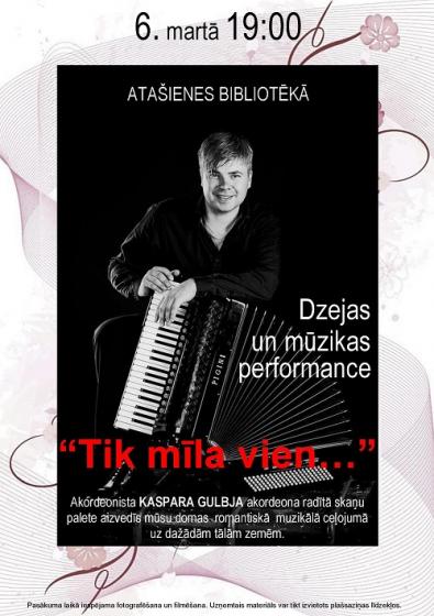 6.martā Atašienes bibliotēkā dzejas un mūzikas performance 