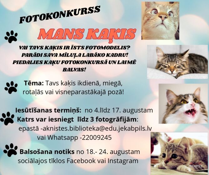 Aknīstes bibliotēka aicina piedalīties fotokonkursā 
