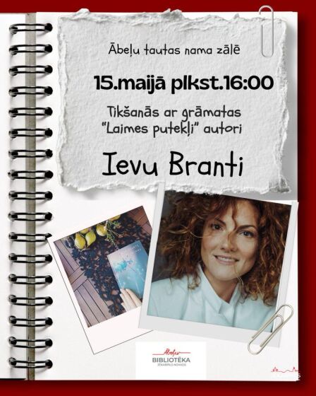 Ābeļu bibliotēka 15. maijā aicina uz tikšanos ar grāmatas 
