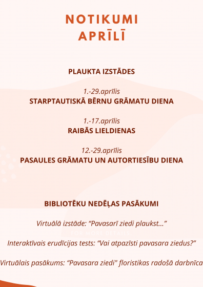 Aktualitātes aprīlī!
