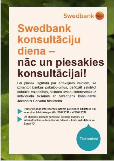 Swedbank konsultāciju diena - nāc un piesakies konsultācijai!