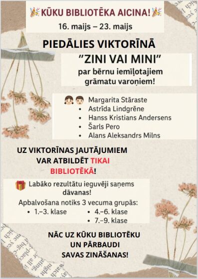 Kūku bibliotēkā viktorīna 