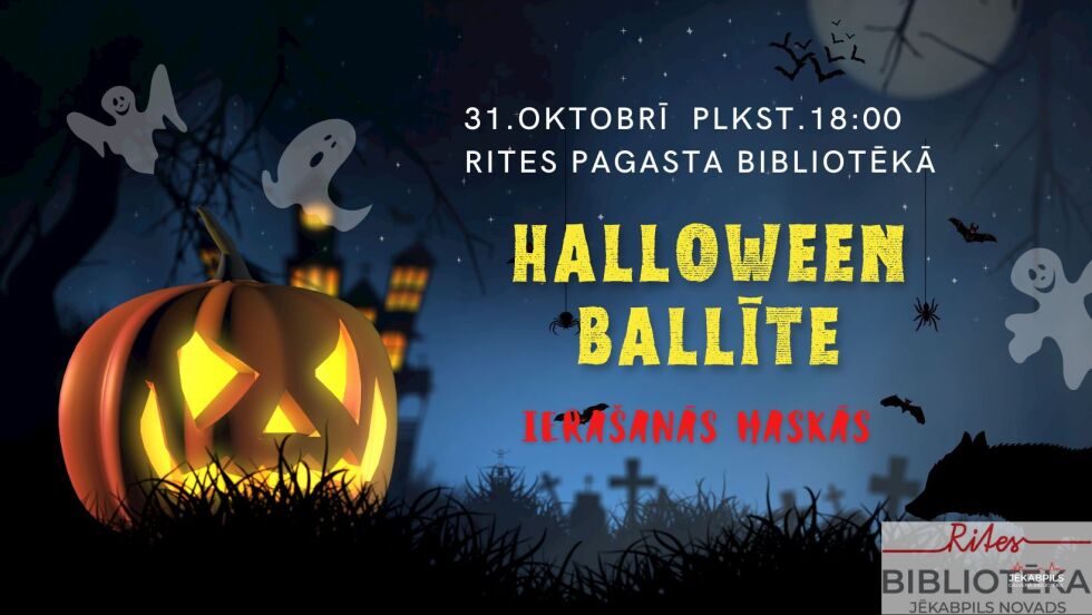 Rites bibliotēka 31.10 aicina uz Helovīnu disenīti