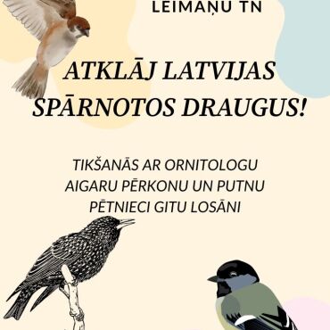 Leimaņu bibliotēka 11.martā plkst. 11.00 aicina uz tikšanos ar ornitologu Aigaru Pērkonu un putnu pētnieci Gitu Losāni