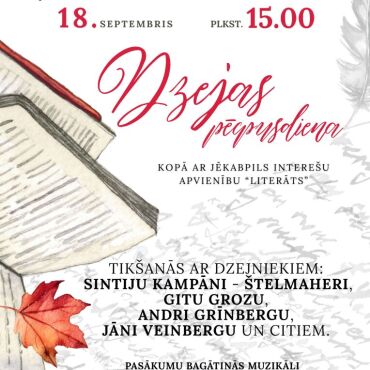 18.septembrī Ata&scaron;ienes bibliotēka plkst.15.00 aicina uz Dzejas pēcpusdienu