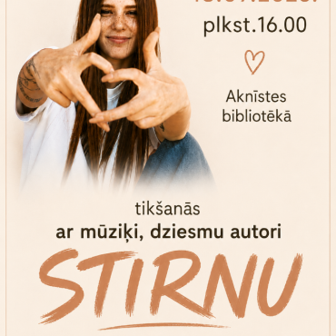 18.septembrī plkst. 16.00 Aknīstes bibliotēkā tikšanās ar mūziķi Stirna