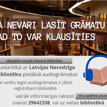 Ja nevari lasīt grāmatu, tad to var klausīties!