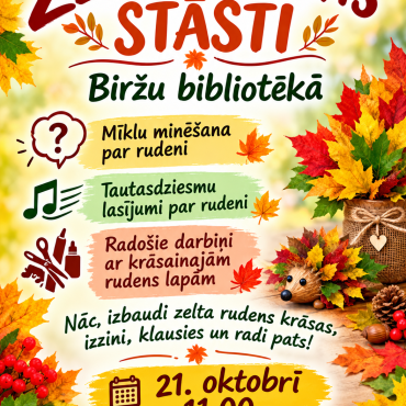 Biržu bibliotēkā 21.oktobrī plkst. 11.00 pasākums 