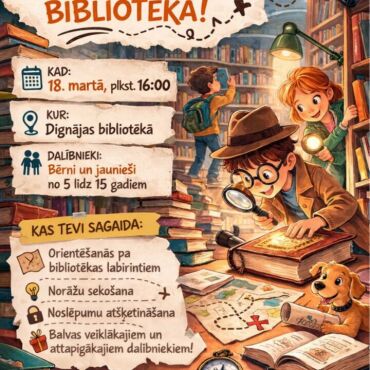 Dignājas bibliotēkā 18.martā plkst. 16.00 pasākums bērniem 