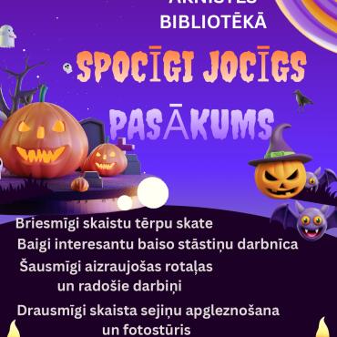Aknīstes bibliotēka 30.10. plkst. 16.00 aicina uz Helovīna dienas pasākumu