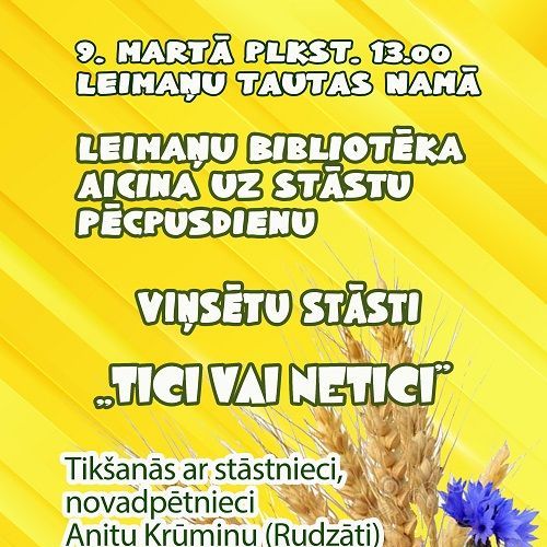 Leimaņu bibliotēka aicina uz stāstu pēcpusdienu Viņsētu stāti 