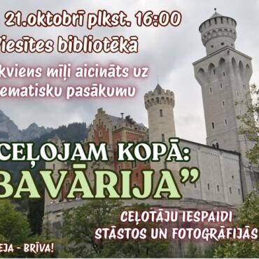 Viesītes bibliotēkā 21.oktobrī plkst. 16.00 