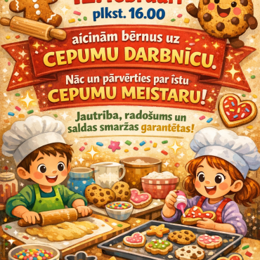Variešu bibliotēka 12.februārī plkst. 16.00 aicina uz Cepumu darbnīcu 