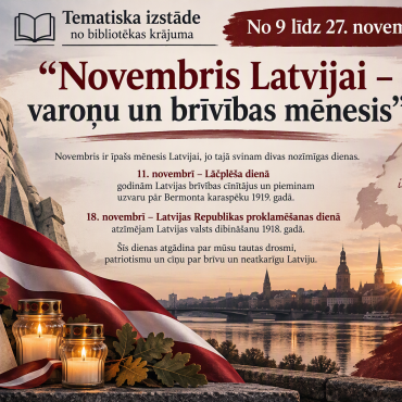 Bērnu un jauniešu nodaļa novembrī piedāvā!