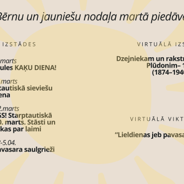 Bērnu un jauniešu nodaļas notikumi MARTĀ 