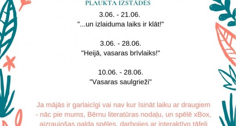Bērnu literatūras nodaļa JŪNIJĀ piedāvā:
