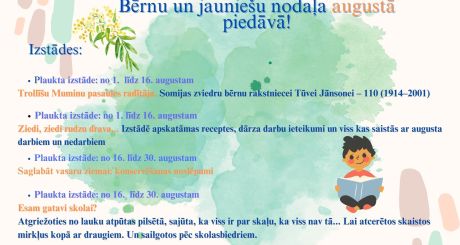 Augusta notikumi Bērnu un jauniešu nodaļā 