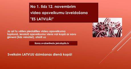 No 1. līdz 12.novembrim video apsveikumu izveidošana 