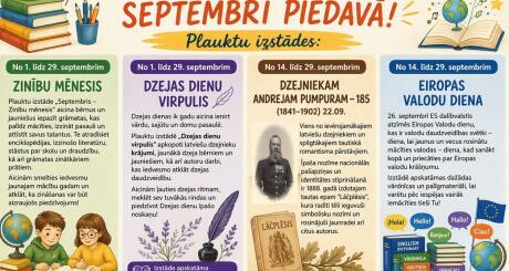 Bērnu un jauniešu nodaļa septembrī piedāvā!