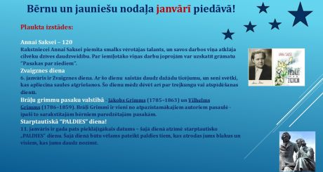 Bērnu un jauniešu nodaļa janvārī piedāvā!