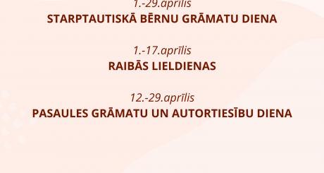 Aktualitātes aprīlī!