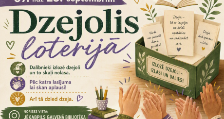 “Dzejolis loterijā” - izlozē, lasi, aplaudē un izbaudi Dzejas dienu noskaņu kopā ar mums!