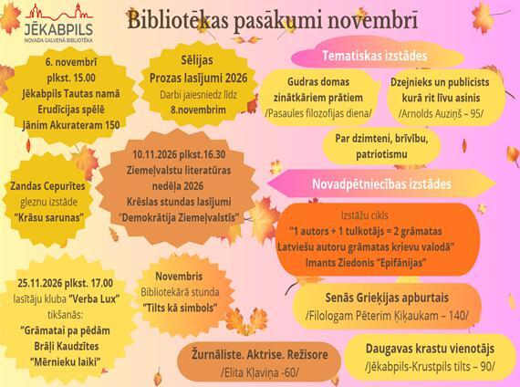 Bibliotēkas pasākumi novembrī